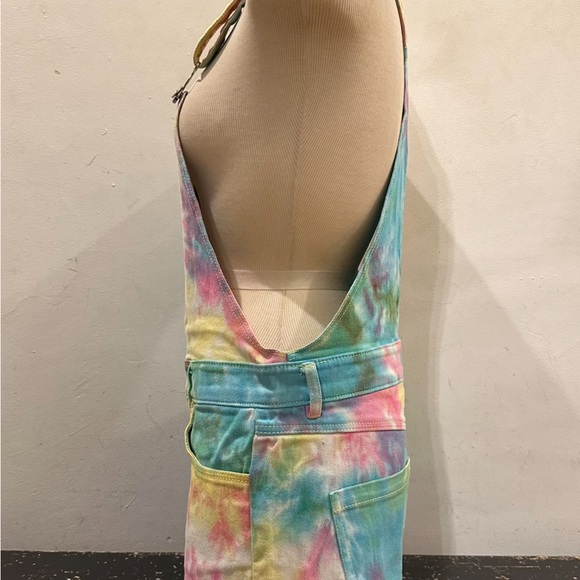 DV by Dolce Vita pastel rainbow tie dye overall shorts romper size S - Picture 8 of 9